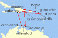 Cruise itinerary map for AIDA 14 Nacht Karibische Inseln ab Dominikanische Republik 2 (139543)