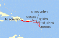 Cruise itinerary map for Marella Cruises 7 Night Colours Of The Caribbean (137891)