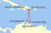 Cruise itinerary map for Marella Cruises 7 Night Caribbean Charms (124510)
