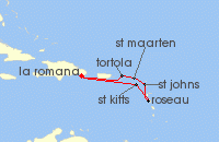 Cruise itinerary map for Marella Cruises 7 Night Colours Of The Caribbean (137995)