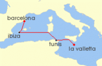 Cruise itinerary map for Explora Journeys 4 Night A Journey through Legendary Crossroads & Island Spirit (143012)