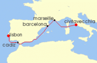 Cruise itinerary map for MSC Cruises 5 Night Northern Europe (139155)