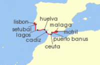 Cruise itinerary map for SeaDream Yacht Club 8 Night Western Mediterranean Explorer (135559)