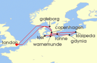 Cruise itinerary map for Ambassador Cruise Line 12 Night Hidden Gems Of The Baltic Sea (135684)