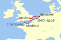 Cruise itinerary map for Ambassador Cruise Line 7 Night Cruise With Jane McDonald (142404)
