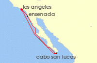 Cruise itinerary map for Royal Caribbean Cruises 6 Night Cabo Overnight & Ensenada (104881)