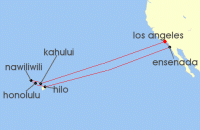 Cruise itinerary map for Carnival Cruises 14 Night Hawaii (138603)