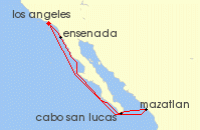 Cruise itinerary map for Royal Caribbean Cruises 7 Night Ensenada, Cabo & Mazatlan (131353)