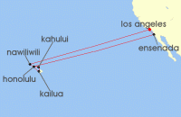 Cruise itinerary map for Princess Cruises 16 Night Hawaiian Islands Holiday (137596)