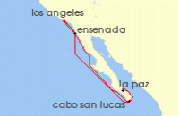 Cruise itinerary map for Princess Cruises 7 Night Mexican Riviera (126586)