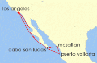 Cruise itinerary map for Norwegian Cruise Line 7 Night Mexican Riviera Round-trip Los Angeles: Cabo & Puerto Vallarta (133)