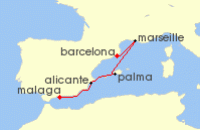 Cruise itinerary map for MSC Cruises 4 Night Northern Europe (141406)
