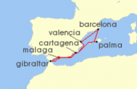 Cruise itinerary map for Marella Cruises 7 Night Spanish Flavours (138703)