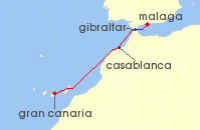 Cruise itinerary map for Marella Cruises 4 Night Autumn Escape 1 (137935)