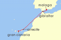 Cruise itinerary map for Marella Cruises 4 Night Country Rhythms 1 (140515)