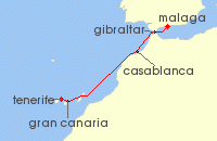 Cruise itinerary map for Marella Cruises 5 Night Autumn Escape 2 (137936)