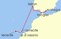 Cruise itinerary map for Marella Cruises 7 Night Atlantic Treasures 1 (137932)
