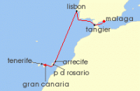 Cruise itinerary map for Marella Cruises 8 Night Atlantic Treasures 2 (137933)