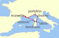 Cruise itinerary map for CFC Croisieres 6 Nuit Rois et Empereurs (132871)