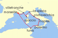 Cruise itinerary map for CFC Croisieres 9 Nuit Héritage des Empires (140715)