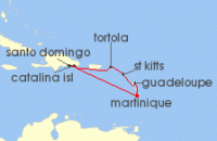 Cruise itinerary map for Costa Cruises 7 Night Caribbean from Martinique (129628)