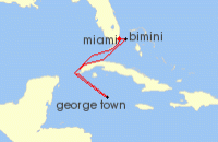 Cruise itinerary map for Virgin Voyages 5 Night Grand Cayman & Bimini Beach Club (137666)