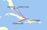 Cruise itinerary map for Royal Caribbean Cruises 6 Night Western Caribbean & Perfect Day (131894)