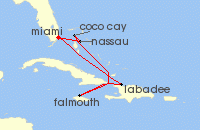 Cruise itinerary map for Royal Caribbean Cruises 7 Night Western Caribbean & Perfect Day (118376)