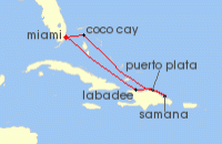 Cruise itinerary map for Royal Caribbean Cruises 7 Night Perfect Day At Cococay & Caribbean (142374)