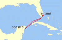 Cruise itinerary map for Royal Caribbean Cruises 4 Night Western Caribbean Cruise (30426)
