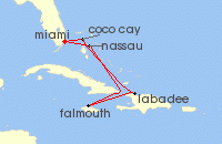 Cruise itinerary map for Royal Caribbean Cruises 7 Night Western Caribbean & Perfect Day (142370)