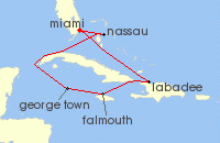 Cruise itinerary map for Royal Caribbean Cruises 7 Night Western Caribbean Cruise (132032)