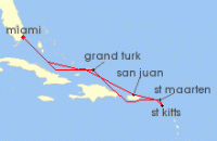 Cruise itinerary map for Virgin Voyages 9 Night Brilliant New Years Ahoy (137795)