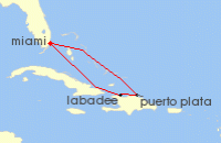 Cruise itinerary map for Royal Caribbean Cruises 5 Night Eastern Caribbean Cruise (131666)