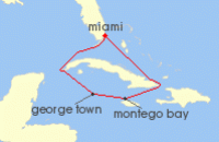 Cruise itinerary map for Norwegian Cruise Line 5 Night Ultimate Disco Cruise And Beyond (120865)