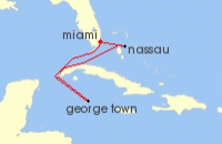 Cruise itinerary map for Royal Caribbean Cruises 5 Night Western Caribbean Cruise (138146)