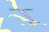 Cruise itinerary map for Royal Caribbean Cruises 5 Night Eastern Caribbean Cruise (50783)