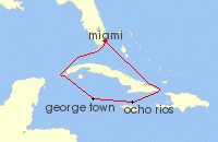 Cruise itinerary map for Carnival Cruises 5 Night Western Caribbean (88)