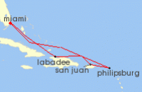 Cruise itinerary map for Royal Caribbean Cruises 7 Night Eastern Caribbean Cruise (12)