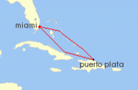 Cruise itinerary map for Norwegian Cruise Line 4 Night Bachelor Nation Vacation At Sea (95029)