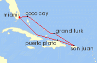 Cruise itinerary map for Celebrity Cruises 7 Night St. Thomas, San Juan & Perfect Day (138559)