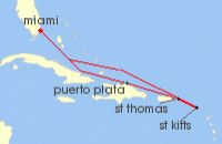 Cruise itinerary map for Celebrity Cruises 7 Night St. Thomas & Puerto Plata (116655)