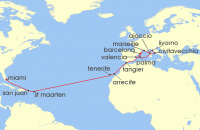 Cruise itinerary map for Explora Journeys 24 Night A Grand Journey from Tropical Delights to Storied Coastlines & Artistic Allure (142241)