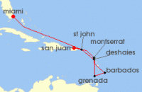 Cruise itinerary map for Explora Journeys 8 Night A Journey to Fabled Ports and Volcanic Isles (125817)