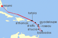 Cruise itinerary map for Regent Seven Seas Cruises 12 Night Prestige Isles Miami To Miami (135948)