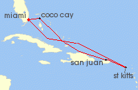 Cruise itinerary map for Royal Caribbean Cruises 7 Night Eastern Caribbean & Perfect Day (131895)