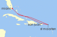 Cruise itinerary map for Norwegian Cruise Line 7 Night The Rock Boat XXV (131003)