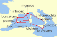 Cruise itinerary map for Explora Journeys 14 Night An Extended Journey from Striking Coastlines to Island Serenity (136333)