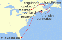 Cruise itinerary map for Viking Cruises 14 Night Canada & New England Scenic Shores (78553)