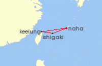 Cruise itinerary map for MSC Cruises 4 Night Asia (119566)